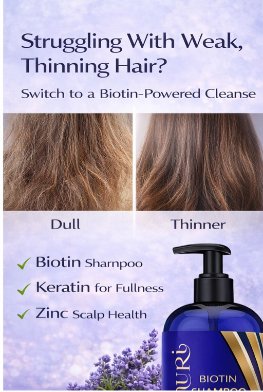 Ammuri Biotin Shampoo - DHT Blocker for Thicker Hair Growth Treatment 473ml Set Of 2