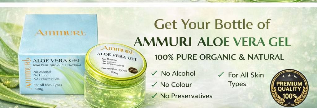 Ammuri Organic Aloe Vera Gel 300g – Pure, Alcohol-Free Gel for Face, Body & Hair