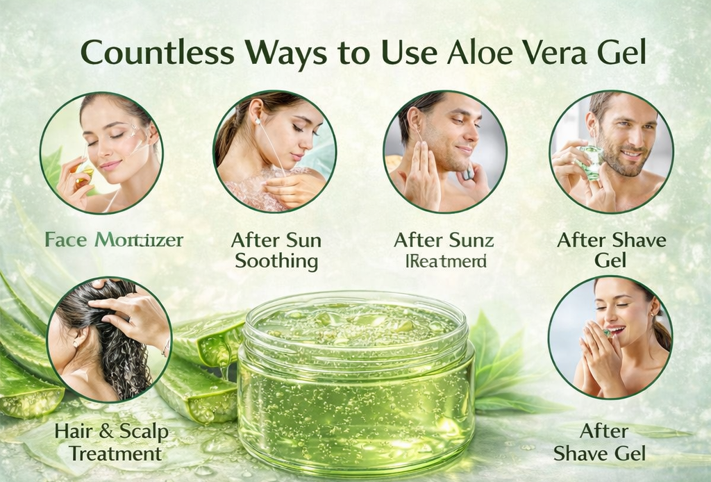 Ammuri Organic Aloe Vera Gel 300g – Pure, Alcohol-Free Gel for Face, Body & Hair