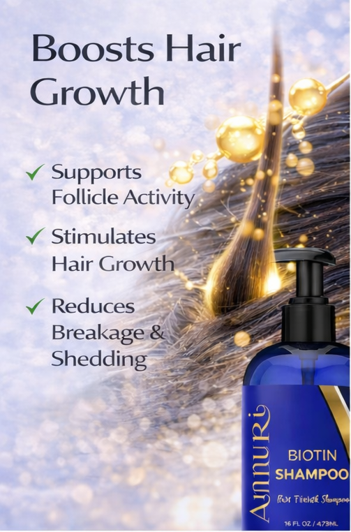 Ammuri Biotin Shampoo - DHT Blocker for Thicker Hair Growth Treatment 473ml Set Of 2