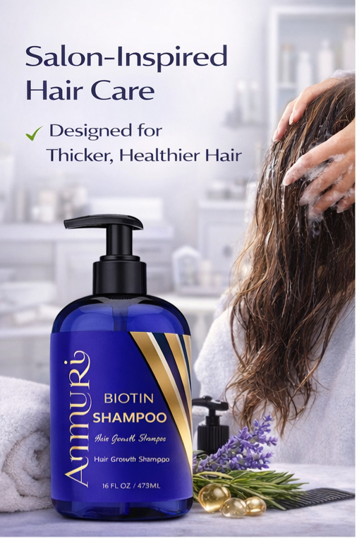 Ammuri Biotin Shampoo - DHT Blocker for Thicker Hair Growth Treatment 473ml Set Of 2