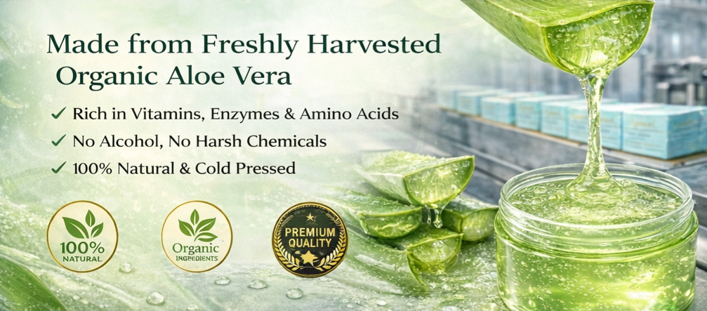 Ammuri Organic Aloe Vera Gel 300g – Pure, Alcohol-Free Gel for Face, Body & Hair