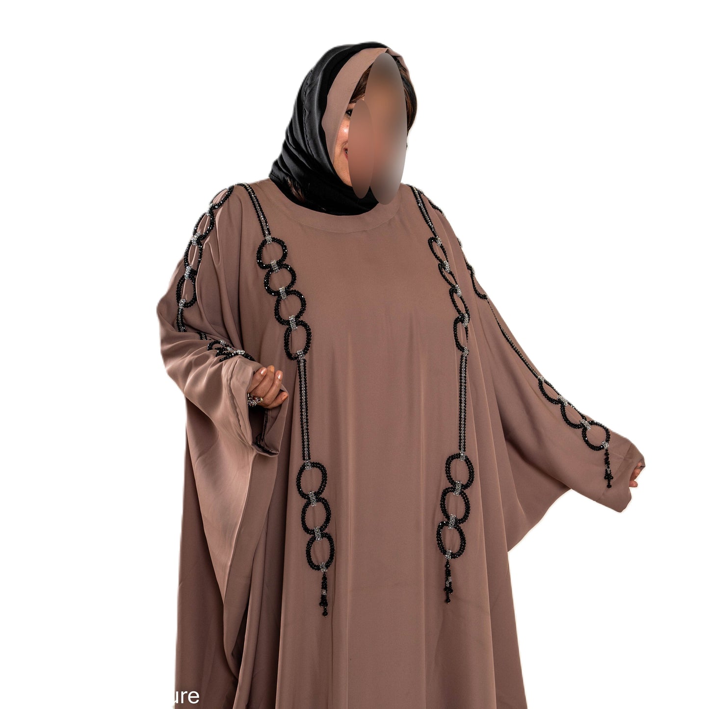 Elegant Pearls Embroidered Colour Abaya with High-Quality Materials for Special Occasions and Everyday Wear