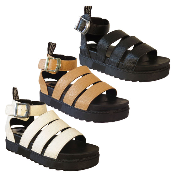 Jesse Ladies Platform Gladiator Sandals