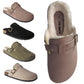 Didi Women's Faux Suede Buckle Slippers with Faux Fur Lining and Cork Platform Comfy & Stylish