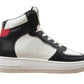 Katy Ladies Faux Leather Hi top Ankle shoes Black White