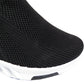 Ronda Womens Ladies Slip On Sports Trainers Sneakers Shoes Black / White