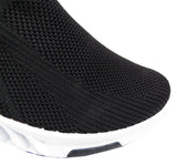 Ronda Womens Ladies Slip On Sports Trainers Sneakers Shoes Black / White