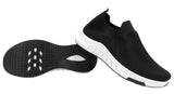 Ronda Womens Ladies Slip On Sports Trainers Sneakers Shoes Black / White