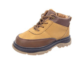 Jayden Kids fleece Hi top trainers Ankle boots Camel brown