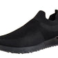 Serena Ladies Womens Sports Metallic Trim Slip On Trainers Sneakers Shoes Full Black