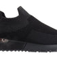 Serena Ladies Womens Sports Metallic Trim Slip On Trainers Sneakers Shoes Full Black