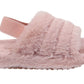 Genny Girls Slip On Warm Winter Fur Kids Slingback Sandals Slippers Pink
