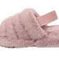 Genny Girls Slip On Warm Winter Fur Kids Slingback Sandals Slippers Pink