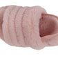 Genny Girls Slip On Warm Winter Fur Kids Slingback Sandals Slippers Pink