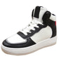 Katy Ladies Faux Leather Hi top Ankle shoes Black White