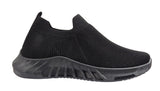 Ronda Womens Ladies Slip On Sports Trainers Sneakers Shoes Full Black