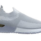 Serena Ladies Womens Sports Metallic Trim Slip On Trainers Sneakers Shoes Grey