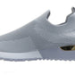 Serena Ladies Womens Sports Metallic Trim Slip On Trainers Sneakers Shoes Grey