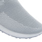 Serena Ladies Womens Sports Metallic Trim Slip On Trainers Sneakers Shoes Grey