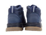 Jayden Kids fleece Hi top trainers Ankle boots Navy