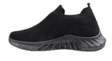 Ronda Womens Ladies Slip On Sports Trainers Sneakers Shoes Full Black