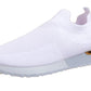 Copy of Serena Ladies Womens Sports Metallic Trim Slip On Trainers Sneakers Shoes White