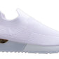 Copy of Serena Ladies Womens Sports Metallic Trim Slip On Trainers Sneakers Shoes White