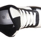 Katy Ladies Faux Leather Hi top Ankle shoes Black White
