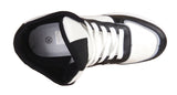 Katy Ladies Faux Leather Hi top Ankle shoes Black White