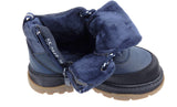 Jayden Kids fleece Hi top trainers Ankle boots Navy