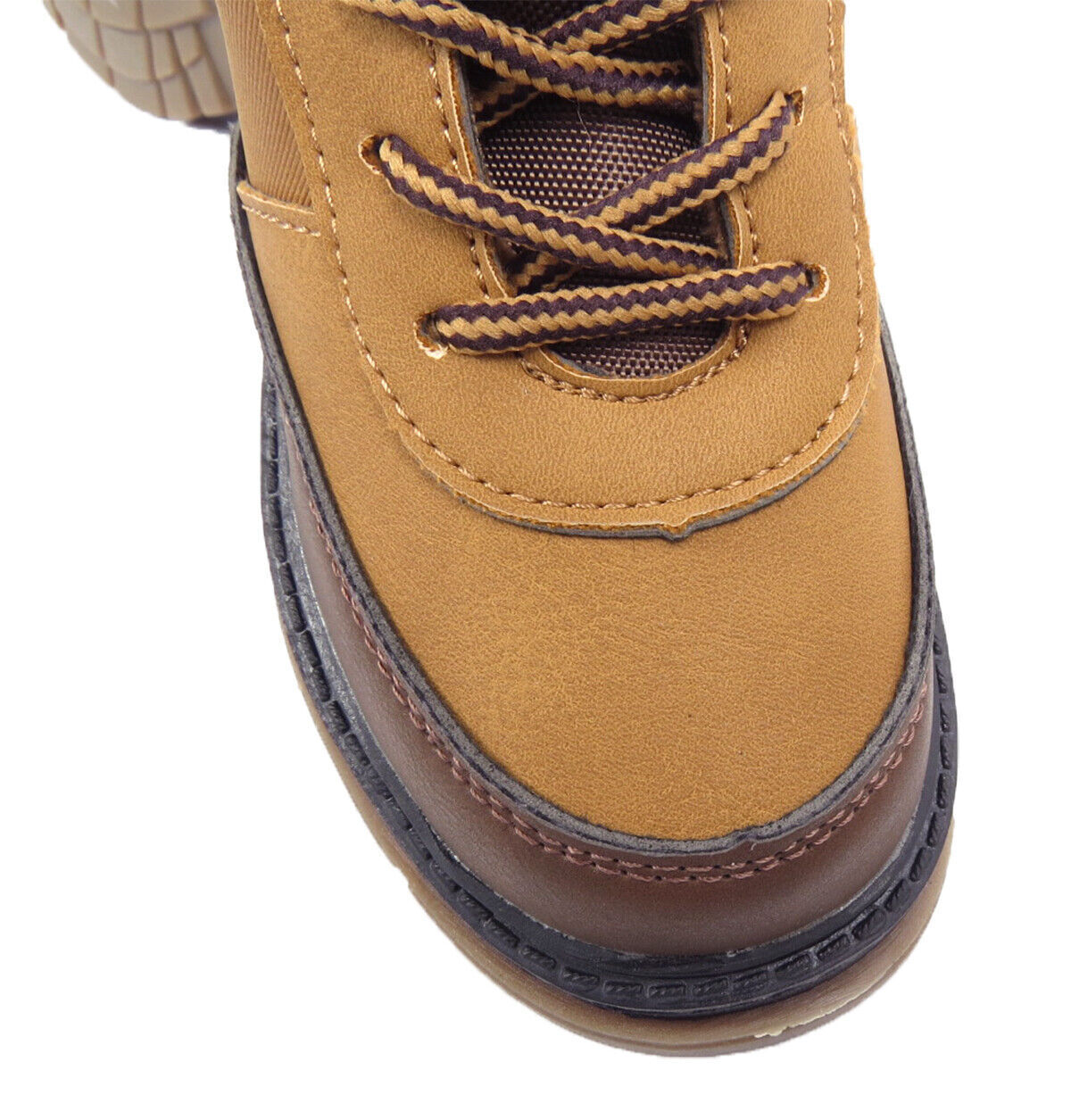 Jayden Kids fleece Hi top trainers Ankle boots Camel brown