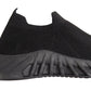 Ronda Womens Ladies Slip On Sports Trainers Sneakers Shoes Full Black