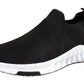 Ronda Womens Ladies Slip On Sports Trainers Sneakers Shoes Black / White