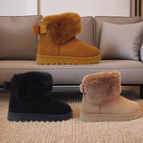 Welma Stylish Faux Suede Fur-Lined Ankle Boots for Women