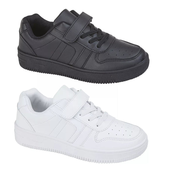 Boys Girls Black White trainers