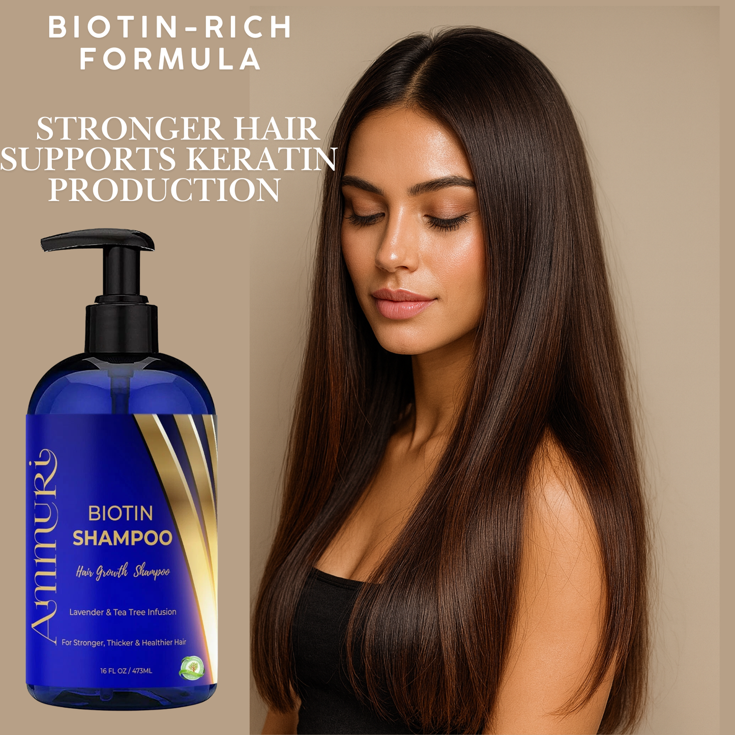 Ammuri Biotin Shampoo - DHT Blocker for Thicker Hair Growth Treatment 473ml Set Of 2