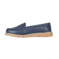 Shore Stylish Comfortable Ladies Leather Saddle Trim Loafers  Tan, Navy, Black, and White