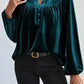 Elegant Skobeloff Beaded Velvet Blouse for Sophistication