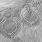 Golden/Sliver Lotus Filigree Hoops - Intricate Mandala-Inspired Brass Statement Earrings.