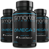 SmarterVitamins Omega-3 3-Pack: Berry Flavor Burpless Softgels, 2000mg DHA EPA (AlaskOmega)