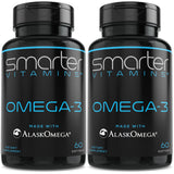 Smarter Omega 3 Fish Oil 2 Pack - Berry Flavor, Burpless, 2000mg DHA & EPA