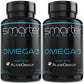 Smarter Omega 3 Fish Oil 2 Pack - Berry Flavor, Burpless, 2000mg DHA & EPA