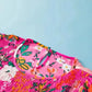 Pink Floral Smocked Blouse - Short Sleeve