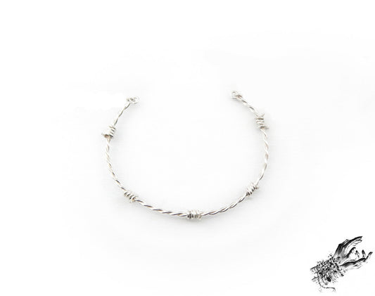Stainless Steel Barbed Wire Bangle Bracelet