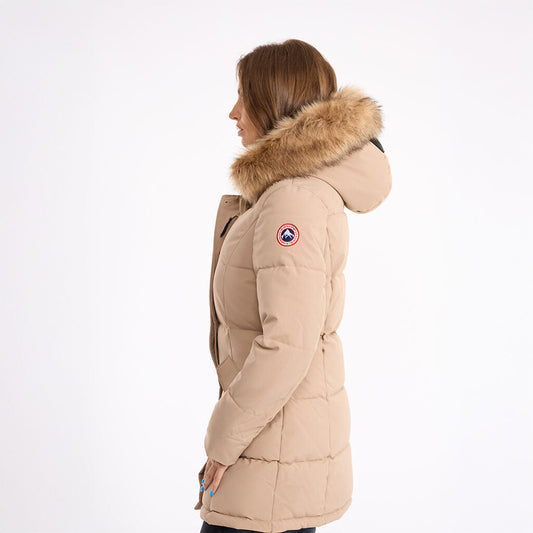 Sarah Hooded Parka Jacket - Taupe