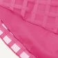 Strawberry Pink Checkered Puff Sleeve Babydoll Dress