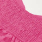 Strawberry Pink Checkered Puff Sleeve Babydoll Dress