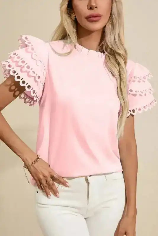 Mint Green Layered Cap Sleeve Blouse