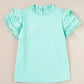 Mint Green Layered Cap Sleeve Blouse